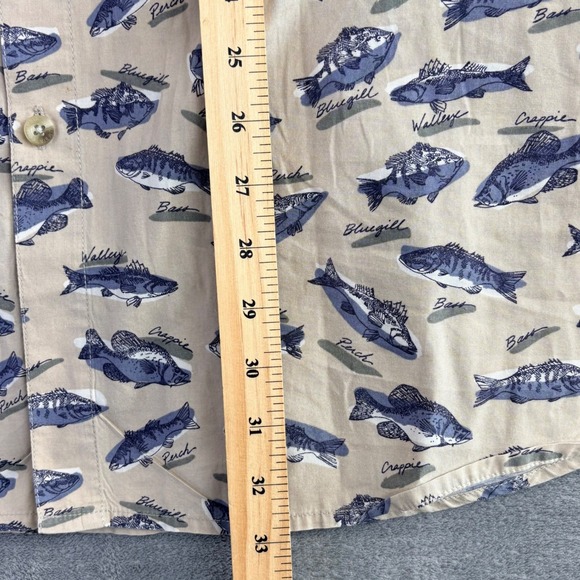 Columbia Sportswear Company Men's XL Fish Print Long Sleeve Button Up Shirt - Picture 10 of 10